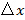 Delta x symbol from calculus; represents a change in variable x; mathematical formula.